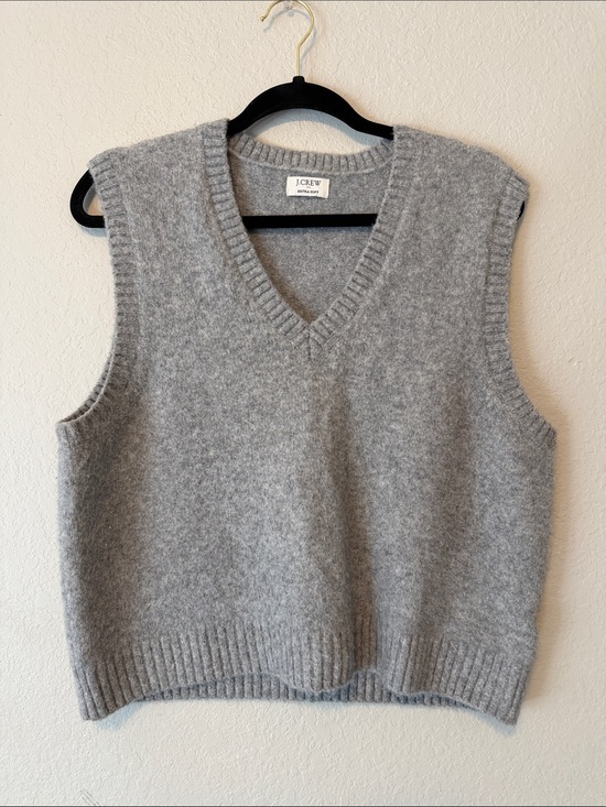 J. Crew Sweaters - J. Crew Gray Sleeveless V-Neck Wool Knit Sweater Vest